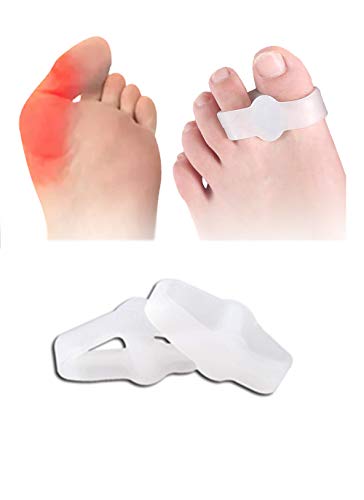 S001 USFOOT Silicon Gel Orthotics 2-Holes Bunion Corrector; Toes Spacer, Toes Spreader, Hammer Toes Crest, Crooked Toes, Floating Toes, Squeezing Toes Device (Set of 2 pcs) Small
