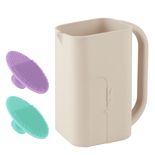 CAROFAFA Baby Bath Rinse Cup 100% Food Grade Silicone Wash Rinser Cup For Kids (Shifting Sand)