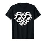 Cow Heart Pattern Funny Graphic T-Shirt