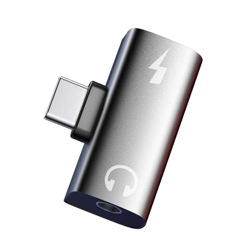 Growalleter 2 in 1 USB C to 3.5MM Audio Adapter & Charger for Meta Quest 3S, USB-C to Headphone Jack Adapter - Hi-Res Audio, Fast Charging - Ideal for VR Gamers Enthusiasts (Silver)