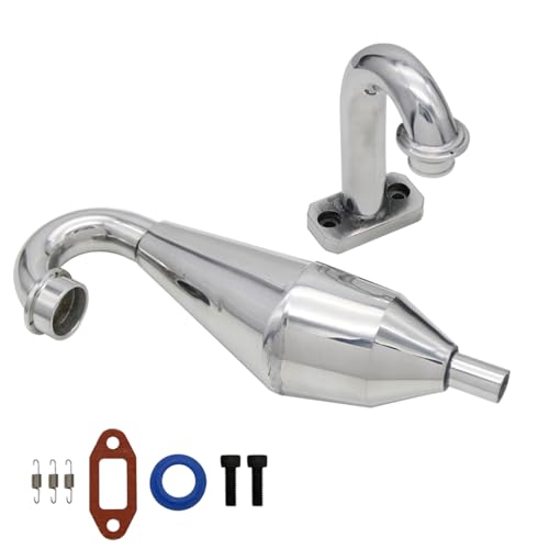 FLMLF Aluminum Exhaust Pipe Kit Silver For 1/5 HPI ROVAN KM Baja 5B SS 5T 5SC TRUCK RC CAR PARTS