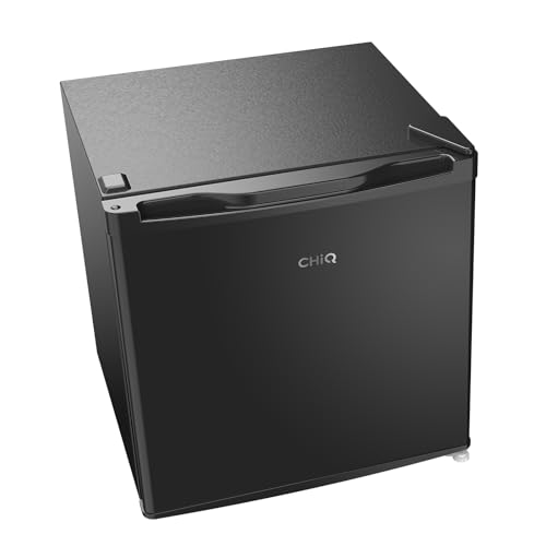 CHIQ Mini Bar Kühlschrank 46 L, Mini Kühlschrank, Temperaturregelung, 80 kWh/Jahr, Sehr Leise 39dB, Büro, Camping, Schlafzimmer, Hotel, Kühlschrank klein, wechselbarer Türanschlag, Schwarz