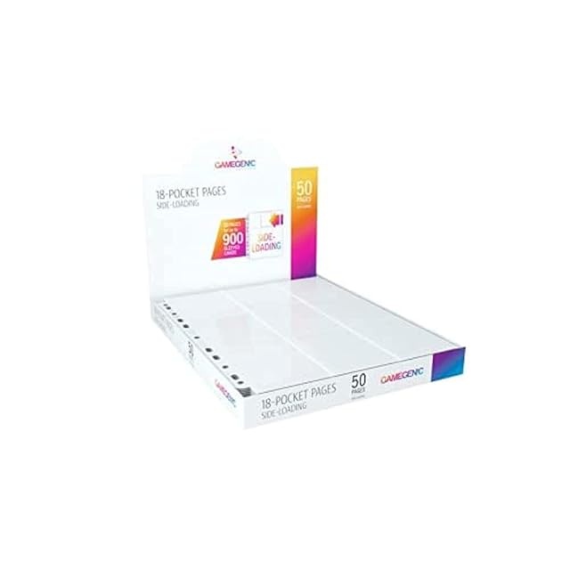 Gamegen!c- Sideloading 18-Pocket Pages Display White (50), Color Blanco (Gamegenic GGS30010ML)