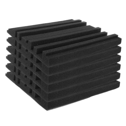Paneles acústicos insonorizantes 6 pcs alta densidad para grabación y aislamiento de sonido MINAOLULUS negro