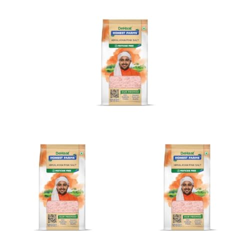 Image of DeHaat Honest Farms Pesticide Free Himalayan Pink Salt 1 KG (Pack of 3)
