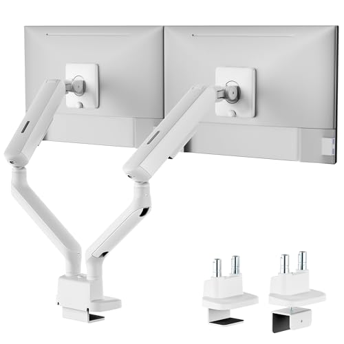 Brazo de monitor doble monTEK para solucionar falta de espacio en mesas con pantallas de 35"