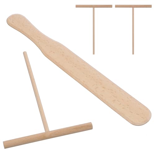 Crepe Spreader and Crepe Spatula Kit Set of 4 Crepes Tools 1Pc Wooden Spatula and 3Pcs...