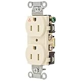 Hubbell IG15CRI Commercial/Industrial Grade 15 amp Side Wired Isolated Ground Duplex, Ivory