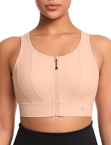 Image of Yvette Front Closure High Impact Sports Bra for Women | Cup Sizes A to DDD Up to 5XL, Sewn in Pads, No Underwire, Breathable Fabric Moisture-Wicking, Easy on and off, Full Coverage