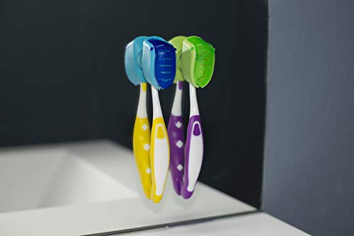 Flippit Toothbrush Holder/Cover with Suction Cup for a Clean, Ventilated Toothbrush, Set of 2, Colors May Vary