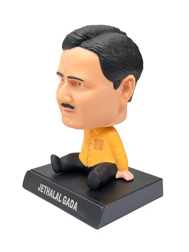 Image of AUGEN Super Hero Jethalal Action Figure Limited Edition Bobblehead with Mobile Holder for Car Dashboard, Office Desk & Study Table (Pack of 1)