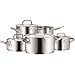 WMF Gourmet Plus Set di Pentole Induzione e Gas in Acciaio Inox 18/10 Cromargan, 5 pezzi, Fondo Transtherm Triplo Strato, Batteria Pentole con 5 Pentole e 4 Coperchi