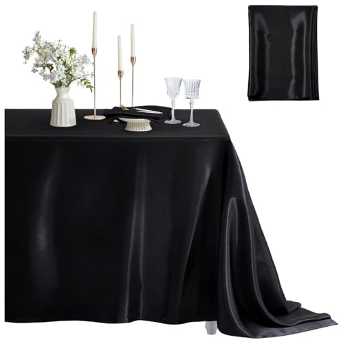 Yurosiay Nappe en satin brillante pour décoration de mariage, ruban en tissu, drapeau de table, Noël, anniversaire, fête, nappe de restaurant, décoration...