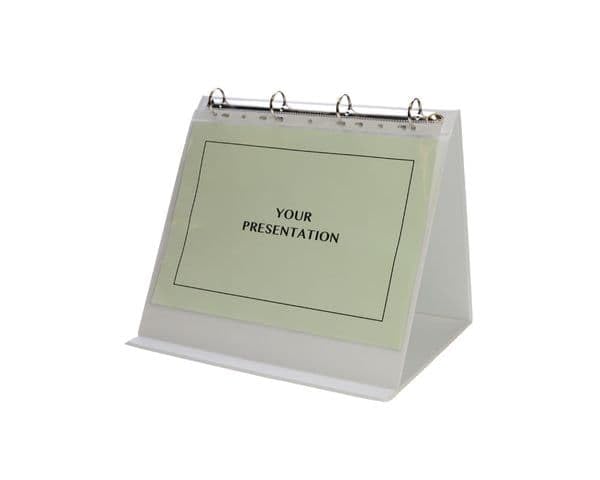 Lansdale A3 Presentation Table Top Flipchart Binder - White - Plus 10 x A3 Filing Pockets