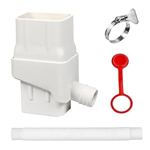 Rainwater Collection System, Downspout Diverter Rain Barrel Diverter Kit Rain Barrel Rainwater Collector Fits 2” x 3” Standard Gutter Downspout (White)