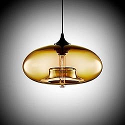 Lamparas Araña Vintage Vecys Lámpara de Suspensión Vintage E27 Luz de Colgante Retro Industrial Moderno en Vidrio Transparente Lámpara de Araña Vintage Ámbar