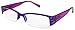 EDGEIWEAR Rectangular Semi-Rimless Plastic with Spring Hinge 540603PTT 2.00 Clear Purple