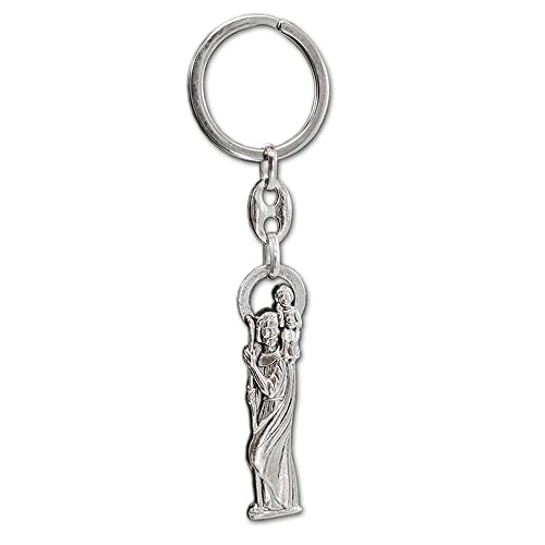 Avisa Llavero de Acero Inoxidable - 'San Cristóbal' (Plateado) Cover