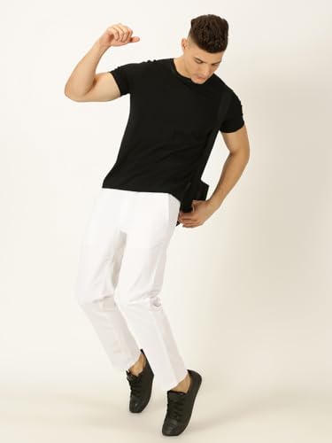 Image of Thomas Scott Men's | Solid | Light Weight | Breathable Fabric | Elasticated Waist | Mid Rise | Regular Fit | Cotton Blend | Drawstring | Chino Trouser | Pants