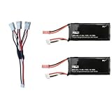 UUMART Hubsan H502S H502E X4 RC Quadcopter Parts 2 X Lipo Battery 7.4V 610mAh 15C & Charging Cable