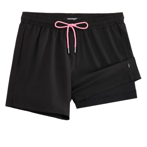 Image of maamgic Mens 5 Inch Stretch Swimming Shorts Compression Liner Swim Trunks Swimwear Bathing Suits Beach Wear Swim Suits