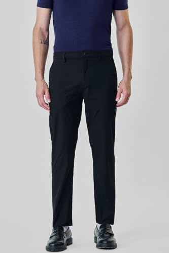 Image of SNITCH Men Chinos | Slim Fit Mid Rise Solid Pattern | Cotton Blend with Medium Stretch & Smooth Texture | Button & Zip Closure for Casual & Street Wear