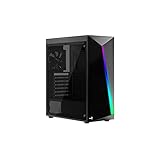 Aerocool Shard 強化ガラス RGB MID TOWER CASE、ブラック。