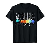Funny Astronaut Newtons Cradle Pendulum Swing Planets Space T-Shirt