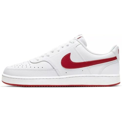 Nike Mens Court Vision LO Basketball Shoe, White/University RED,42.5 EU