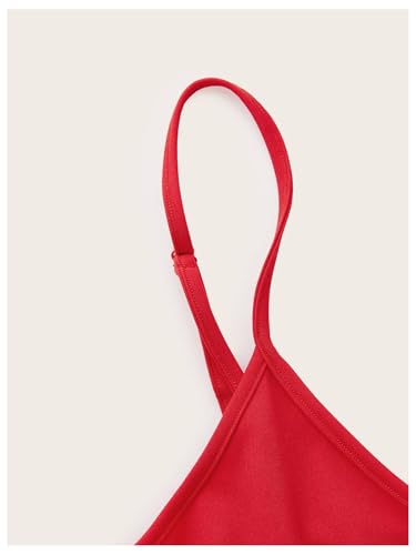 Image of WDIRARA Women's Plus Size Spaghetti Strap Sleeveless Flared Hem A Line Cami Dress