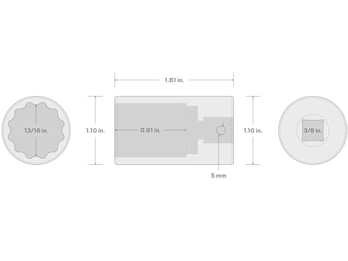 Image of TEKTON 3 /8 Inch Drive x 13 /16 Inch Impact Socket | SID14221