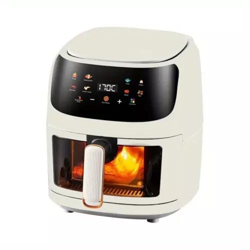 DBL MAX 6 Litre Digital Air Fryer in Creme White – Touch Screen Family Size Air Fryer with Rapid Air Technology, Oil Free Cooking, Non-Stick Basket – Large Capacity Airfryer for Healthy Meals