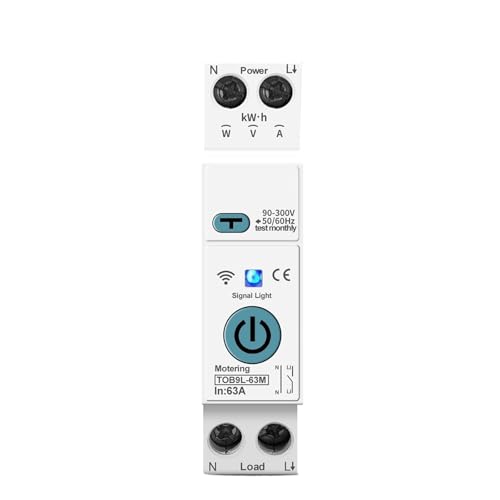 Disjoncteur intelligent 63A avec compteur d'énergie et relais de protection rail DIN