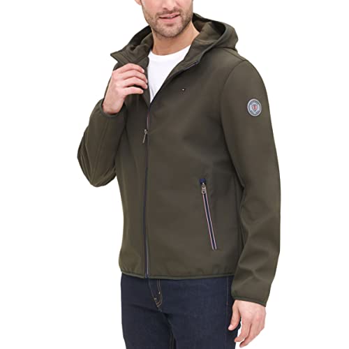 Image of Tommy Hilfiger Men's Lightweight Water Resistant Breathable Hooded Performance Softshell Jacket