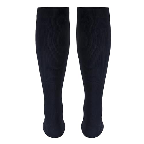 Image of Truform Compression Socks, 15-20 mmHg, Knit Women's Dress Socks, Knee High Over Calf Length