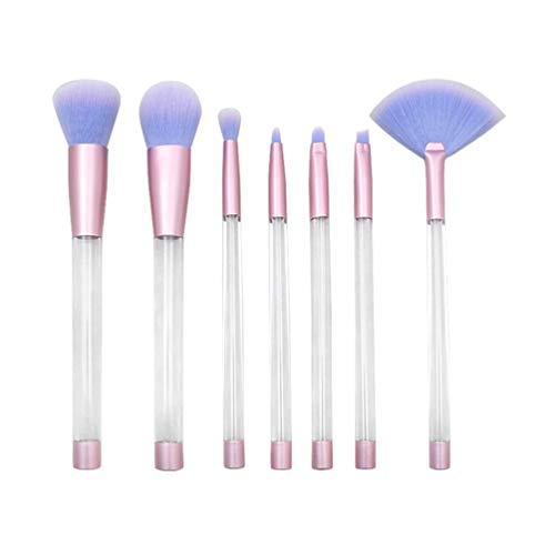 Minkissy 7pcs Glitter Makeup Brushes Set DIY Quicksand Handle Makeup Brush for Foundation Powder Concealer Blush with Empty Handle Sand Brushes Montana 