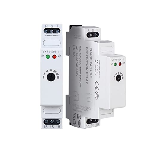 Relais protection défaillance phase triphasé rail Din AC220-480V 5A - 2