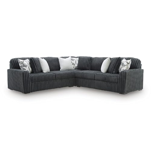 Image of Signature Design by Ashley 5-Piece L-Shaped Sectional Couch, Gunmetal