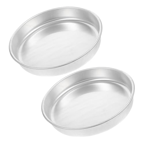 LABRIMP 2pcs Heavy Duty Aluminum Cake Pan Round Deep Pizza Dish Nonstick Baking Tray for Oven Versatile Bakeware for Weddings Birthdays Heat Resistant Easy to Clean