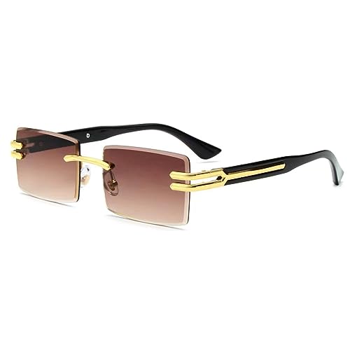 Petites nuances carrées UV400 et lunettes de soleil sans bords pour look rétro unisexe