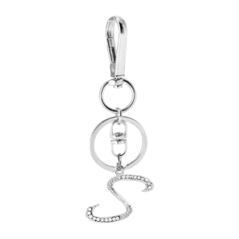 Rohans Women's S Rohan Silver Plated Alloy Car Key Ring With Crystal Rhinestone Alphabet Initial Letter Keychain (S)
