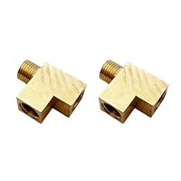 Sarini Winkeladapter, T-Splitter, Öldrucksensor, T-Stück, Öldruckmesser-Adapter, M10 x 1 Stecker auf 2 M10 x 1 Buchsenadapter, Messing