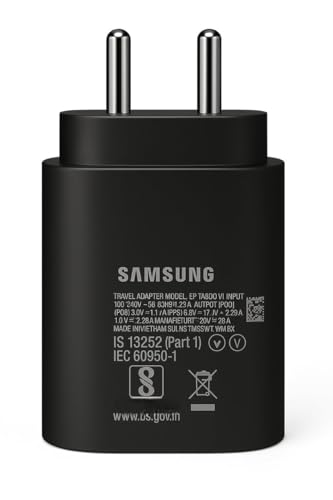 Image of Samsung Original 25W Type C Charger for Galaxy M16 /A16 /M36 /F36 /A16 /M05 /A05 /A35 /M35 /F05 /M15, F15 /A15 /A14 /M14 /S24 Ultra, S25 /S24 fe /Z fold /flip /6 /5, Fast Charger for Phones & Tab Type C Adapter, Black
