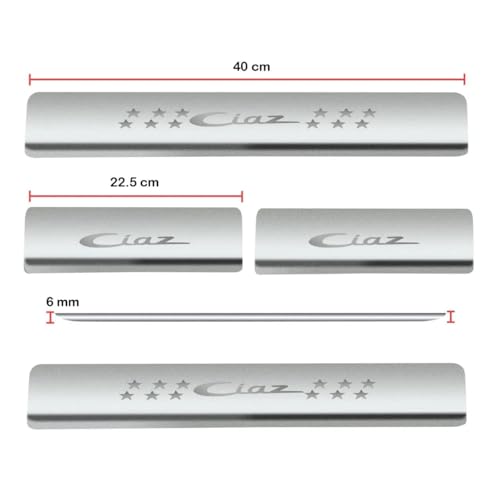 Image of Atteen Smart Door Sill /Foot Step Stainless Steel Plates Compatible with Suzuki Ciaz (Set of 4 Pcs)