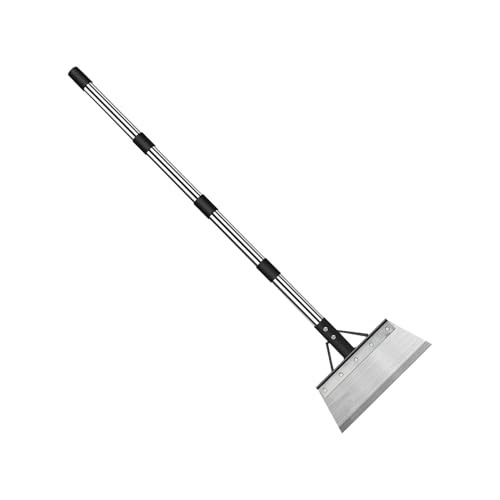 Pala Da Giardino Raschiatore Pavimenti | Pala Neve Piana Con Manico Regolabile | Attrezzo Manuale Multifunzione per Cortile Terrazzo Viali Giardino