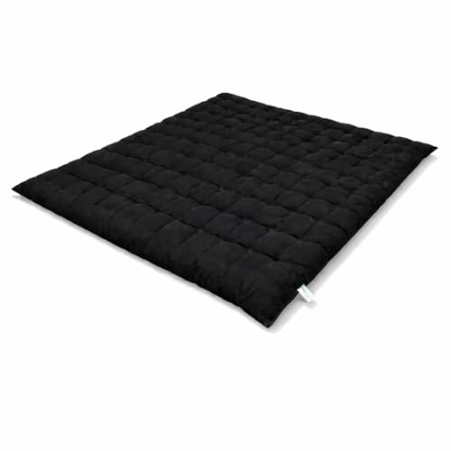 Image of ATOOTFUSION Soft Cotton Quilt | Foldable Light Weight Filled Single Firm Cotton Quilt Mattress| Gadda (Solid Coloured, Sleeping Capacity, 6 x 6 ft or 72 x 72 Inches) Double Bed (Black)