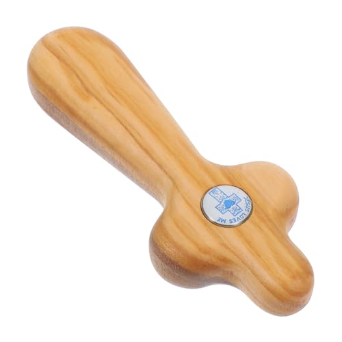 HOMSFOU Croce in Legno d Piccola Tascabile Per Preghiera Croce Portatile Per Cerimonie Cristiane e Battesimo