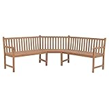 vidaXL Panchina da Giardino ad Angolo 185x185x90 cm Massello di Teak