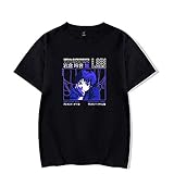 WJHYWDH Serial Experiments Lain New Anime T-Shirt Merch Casual Short Sleeved T Shirt Unisex Tee (Black,X-Large)