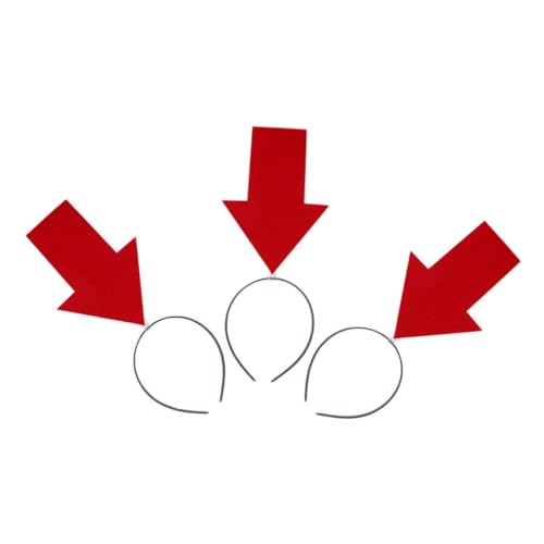 Diadema de Flecha Divertida Roja 3 Piezas para Fiestas y Disfraces, Accesorio Liviano y Creativo para Fotos, Aro Pelo de Cosplay y Celebraciones